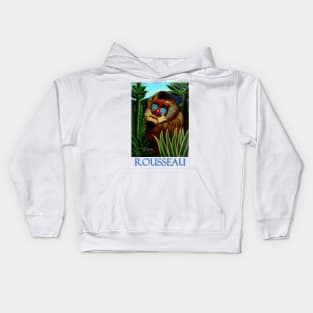 Mandrill in the Jungle by Henri Rousseau Kids Hoodie